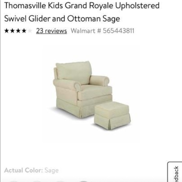 grand royale swivel glider and ottoman